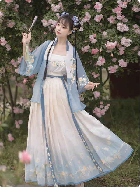 [海棠月色]Song Dynasty Hanfu with a waist length skirt Aoqun