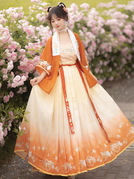 [海棠月色]Song Dynasty Hanfu with a waist length skirt Aoqun