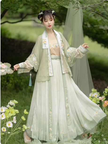 [海棠月色]Song Dynasty Hanfu with a waist length skirt Aoqun