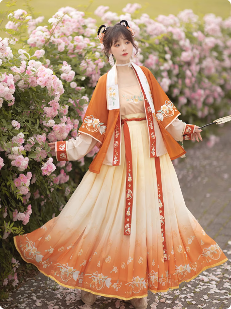 [海棠月色]Song Dynasty Hanfu with a waist length skirt Aoqun