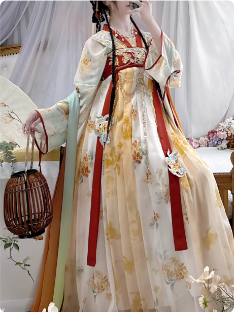 [月枝桂香]Tang Dynasty Hanfu chest length shirt and skirt embroidery QiXiong Ruqun