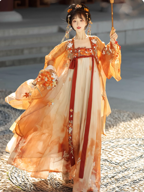 【金枫玉树】Tang Dynasty Hanfu Embroidery QiXiong Ruqun