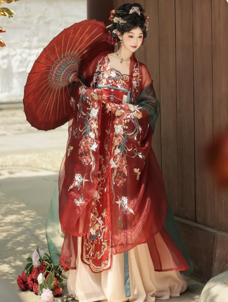 【如意金钗】Hanfu Embroidery Tang Dynasty Chest length Skirt Set QiXiong Ruqun