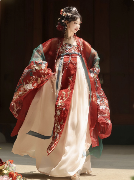 【如意金钗】Hanfu Embroidery Tang Dynasty Chest length Skirt Set QiXiong Ruqun