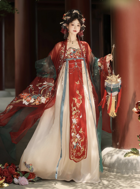 【如意金钗】Hanfu Embroidery Tang Dynasty Chest length Skirt Set QiXiong Ruqun