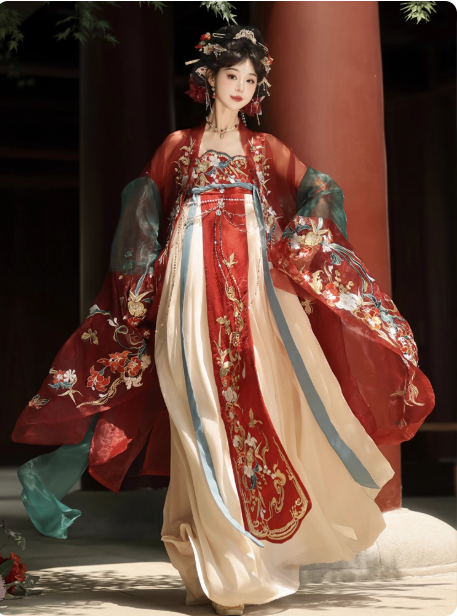 【如意金钗】Hanfu Embroidery Tang Dynasty Chest length Skirt Set QiXiong Ruqun