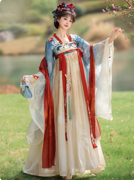 【白玉雪】Wei Jin Hanfu Embroidered Chest length Skirt QiXiong Ruqun