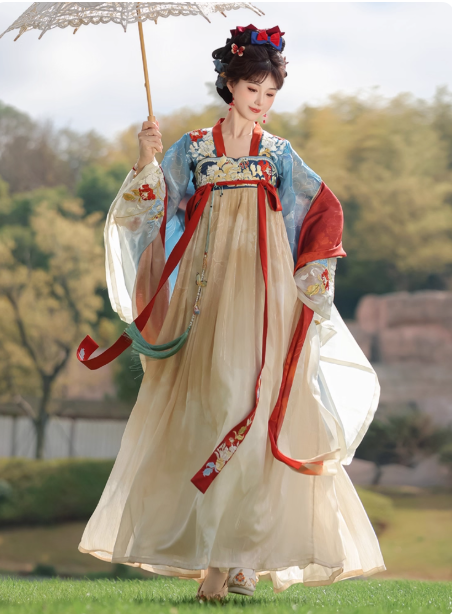 【白玉雪】Wei Jin Hanfu Embroidered Chest length Skirt QiXiong Ruqun