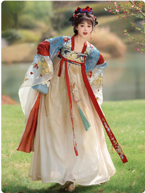 【白玉雪】Wei Jin Hanfu Embroidered Chest length Skirt QiXiong Ruqun