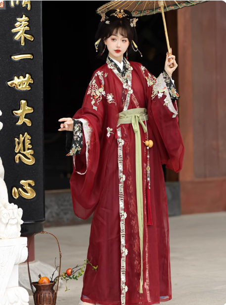 【战无双】Warring States Hanfu Embroidery Long Gown / Long Robe Shenyi