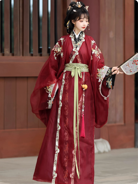 【战无双】Warring States Hanfu Embroidery Long Gown / Long Robe Shenyi