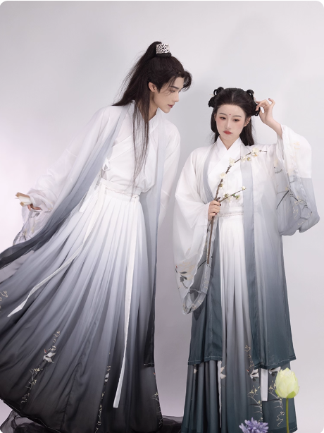 Wei Jin Dynasties Hanfu Qi Waist Robe Skirt Ruqun Unisex