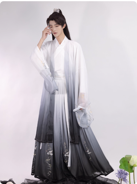Wei Jin Dynasties Hanfu Qi Waist Robe Skirt Ruqun Unisex