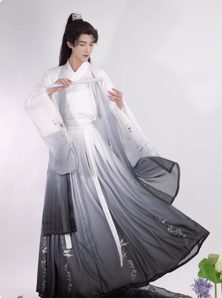 Wei Jin Dynasties Hanfu Qi Waist Robe Skirt Ruqun Unisex