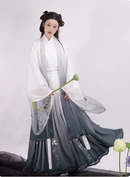 Wei Jin Dynasties Hanfu Qi Waist Robe Skirt Ruqun Unisex