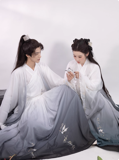 Wei Jin Dynasties Hanfu Qi Waist Robe Skirt Ruqun Unisex