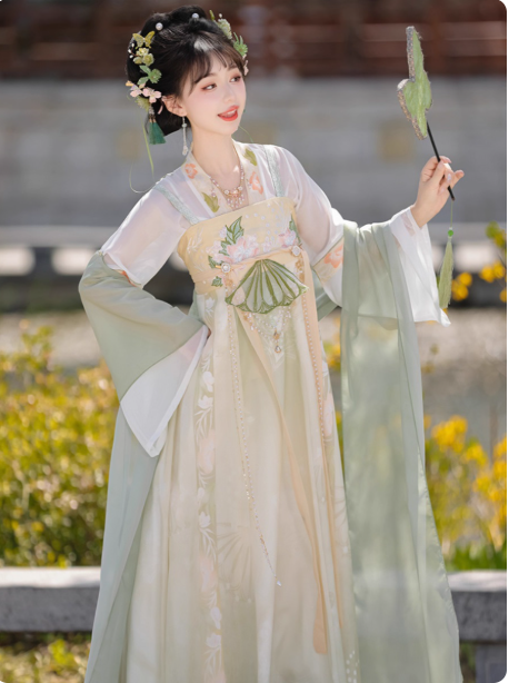 【梨花诗】Tang Dynasty chest length Ruqun Hanfu skirt set