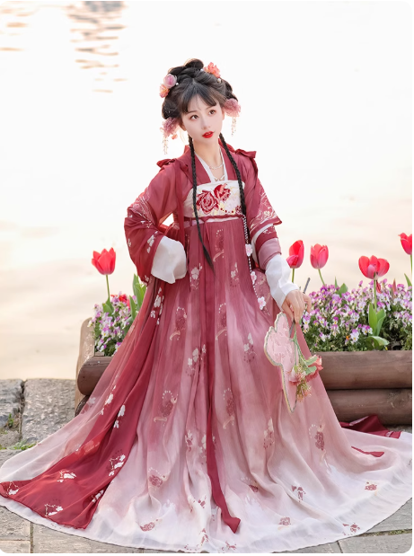 【玫瑰】Tang Dynasty chest length Ruqun Hanfu camisole skirt embroidery
