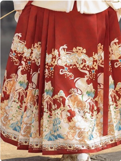 【龙华富贵】Ming Dynasty square collar vest, horse face skirt embroidered  Aoqun  velvet