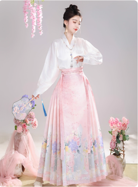 【哈基米】Ming Dynasty Hanfu Ma Mian Skirt Set