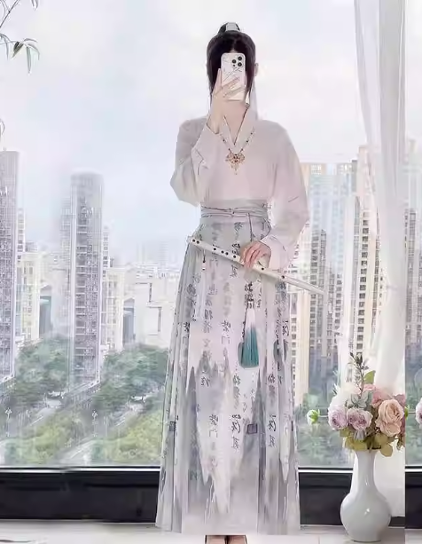 [ 山水之韵】Ma Mian Skirt Set, Ming Dynasty Landscape Ancient Costume Complete Set, Chinese Style Hanfu