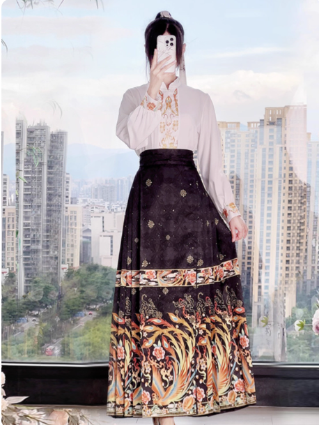 [ 凤舞呈祥】Hanfu Ming style horse face skirt set, Chinese style ancient costume