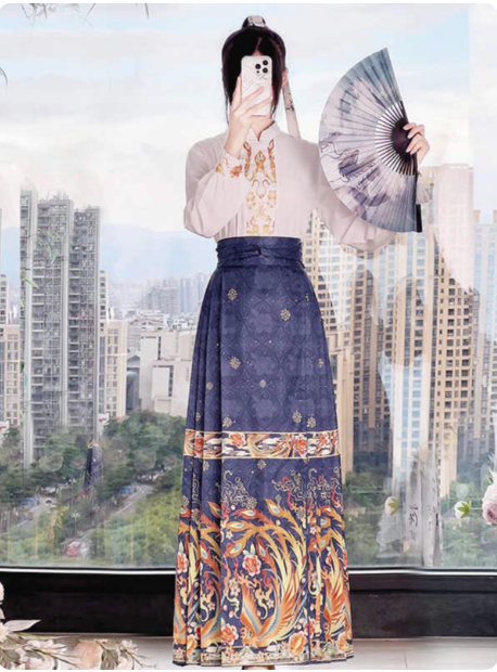 [ 凤舞呈祥】Hanfu Ming style horse face skirt set, Chinese style ancient costume
