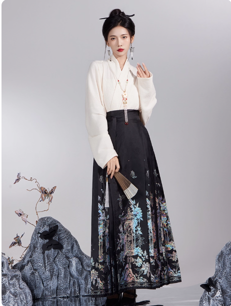 Ming Dynasty Hanfu New Chinese style Ma Mian Skirt