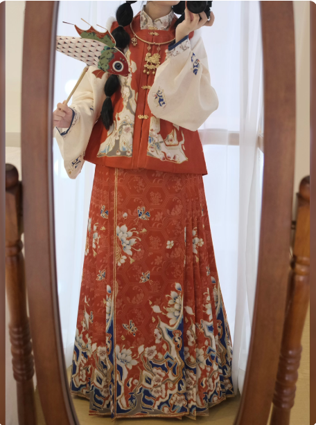 【初雪】Ming style square collar Bijia Hanfu Aoqun horse face skirt