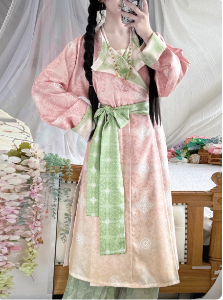 【清允】Hanfu Tang style round neck robe lantern pants