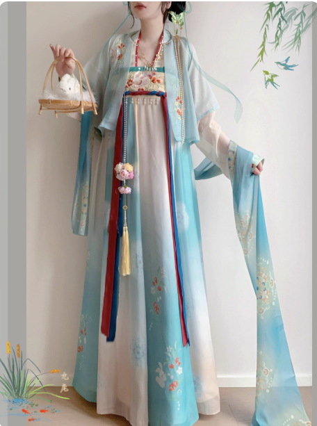 【风吹春山】 Tang style chest length Ruqun suit