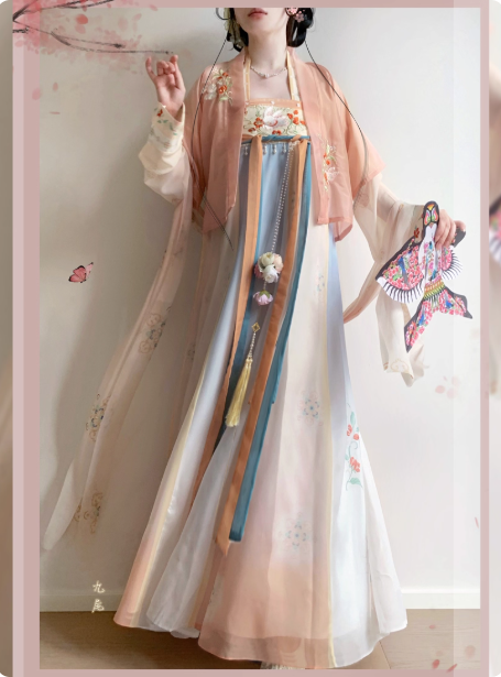 【风吹春山】 Tang style chest length Ruqun suit