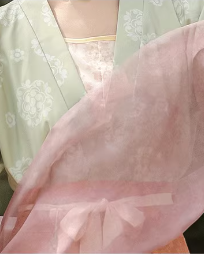 Tang style Hanfu waist length Ruqun eight torn skirt set