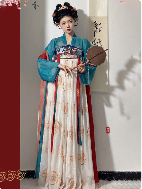 【鹿鸣】Tang style Hanfu chest length skirt Ruqun set