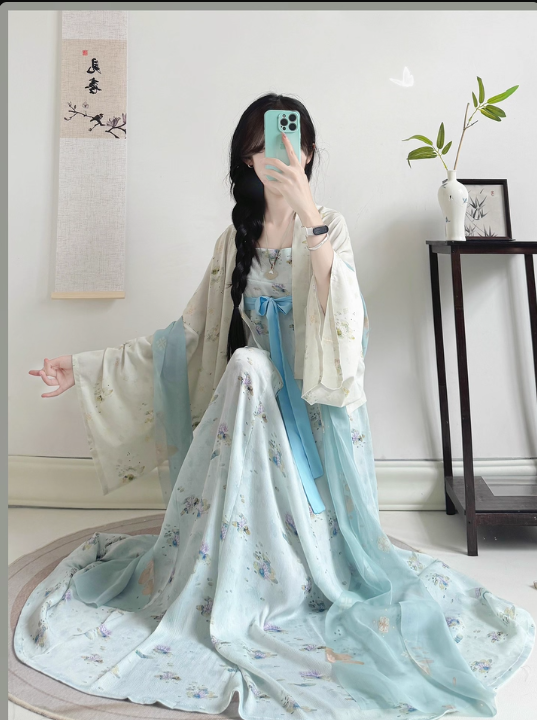 [法门寺]Tang Dynasty Hanfu Ruqun Broken Skirt Chest Strap Dress
