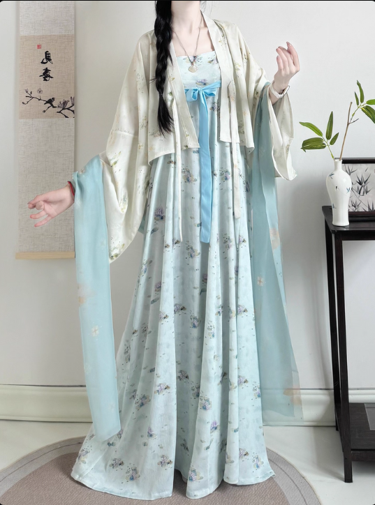 [法门寺]Tang Dynasty Hanfu Ruqun Broken Skirt Chest Strap Dress