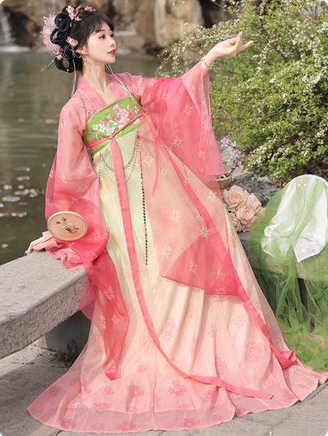 【春水煎茶】Tang style Hanfu chest length skirt Ruqun set