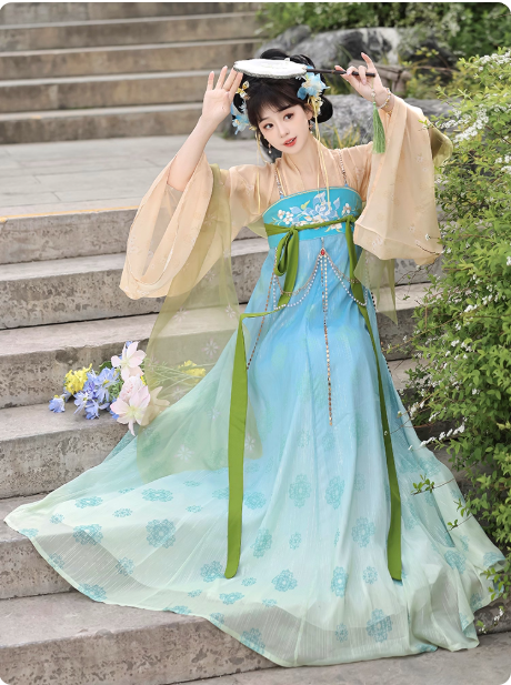 【春水煎茶】Tang style Hanfu chest length skirt Ruqun set