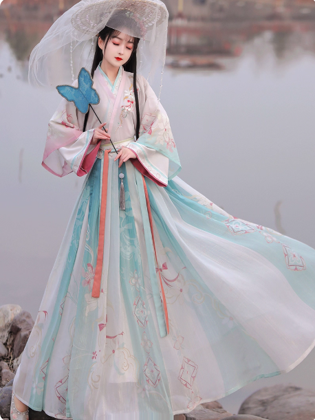 [落玲香]Wei Jin Hanfu waist length Ruqun suit