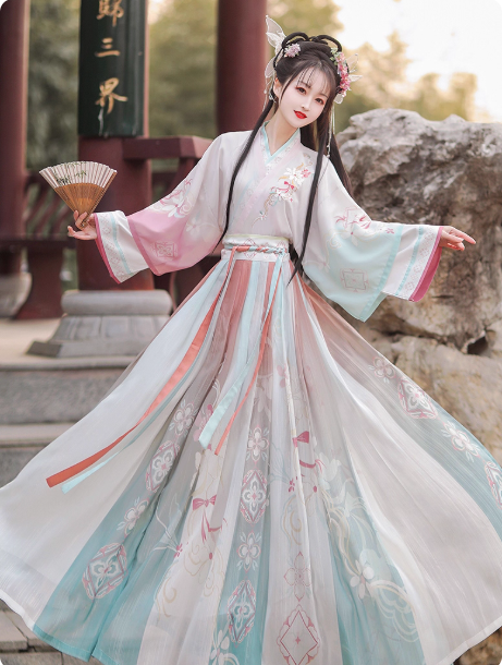 [落玲香]Wei Jin Hanfu waist length Ruqun suit
