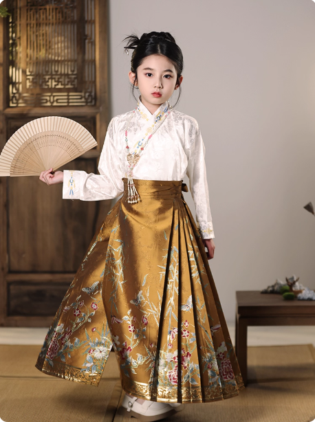[清风竹影】Ma Mian Skirt Girls' Hanfu Set