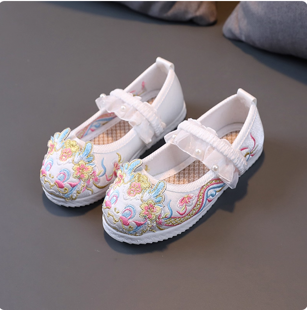 [麒麟]Girls' embroidered shoes, ancient style, children's Hanfu shoes