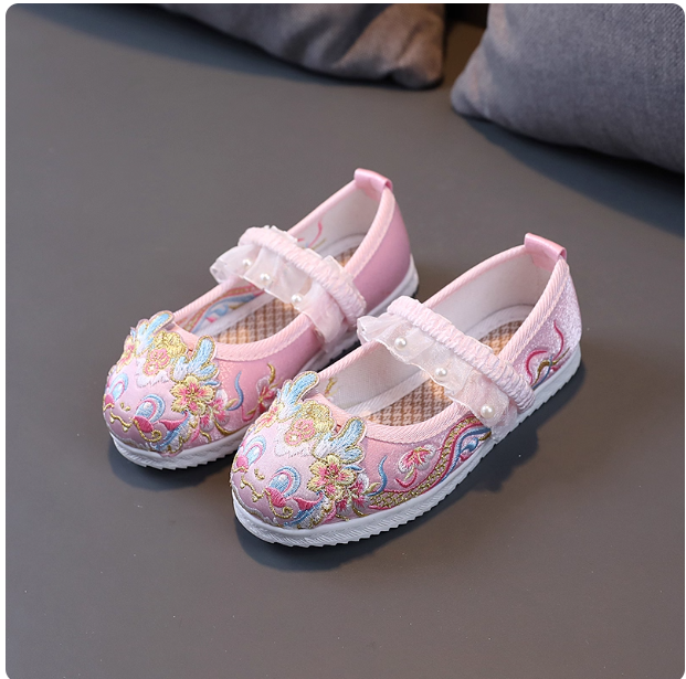 [麒麟]Girls' embroidered shoes, ancient style, children's Hanfu shoes