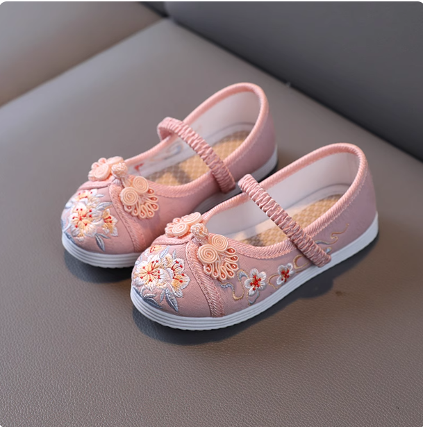 【 花卉】Girls' embroidered shoes, ancient style, children's Hanfu shoes
