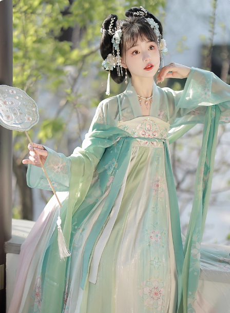 【花眠】Tang style chest length 12 torn skirt Hanfu Ruqun set