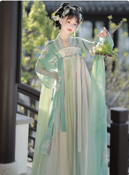 【花眠】Tang style chest length 12 torn skirt Hanfu Ruqun set