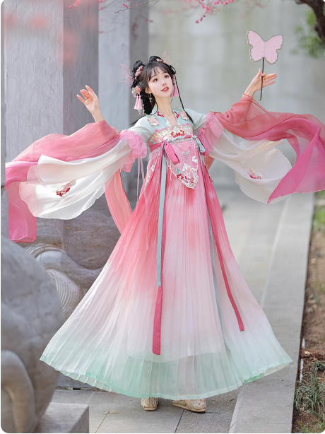 【惊春】Tang style chest length 12 torn skirt Hanfu Ruqun set