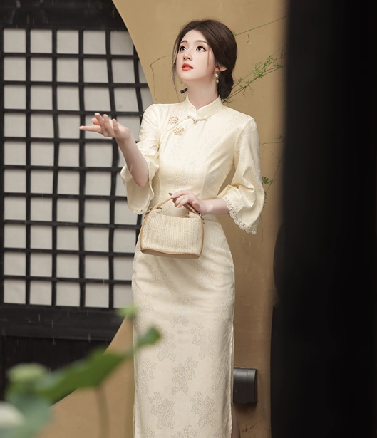 Cheongsam dress, new Chinese lace Hanfu