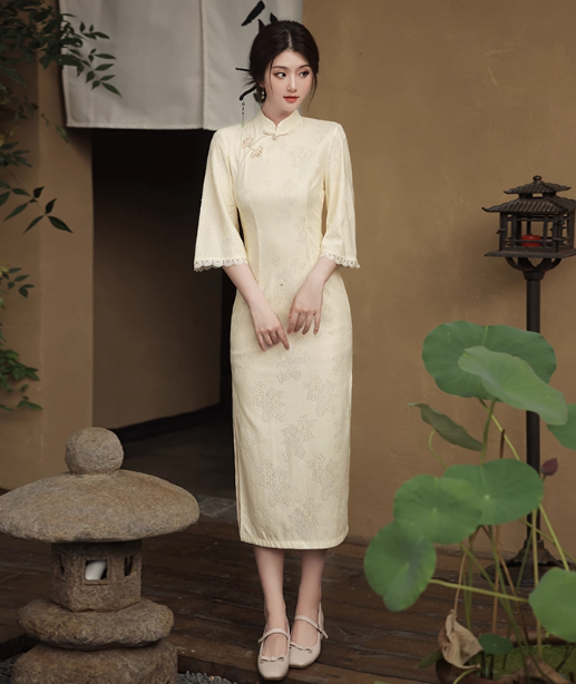 Cheongsam dress, new Chinese lace Hanfu