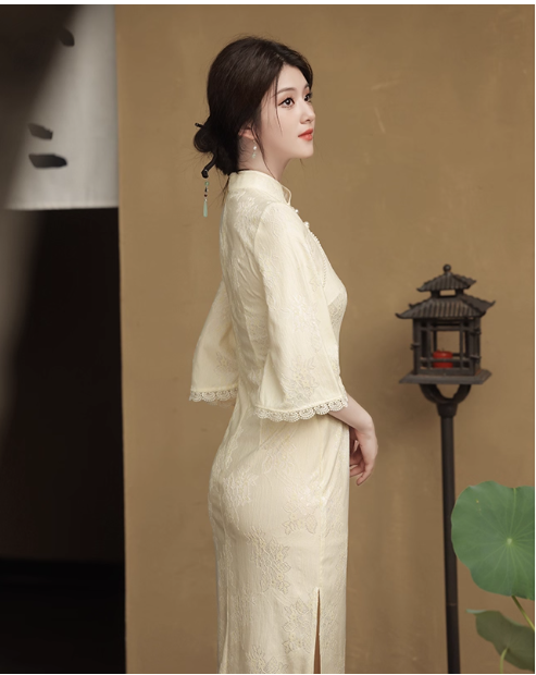 Cheongsam dress, new Chinese lace Hanfu